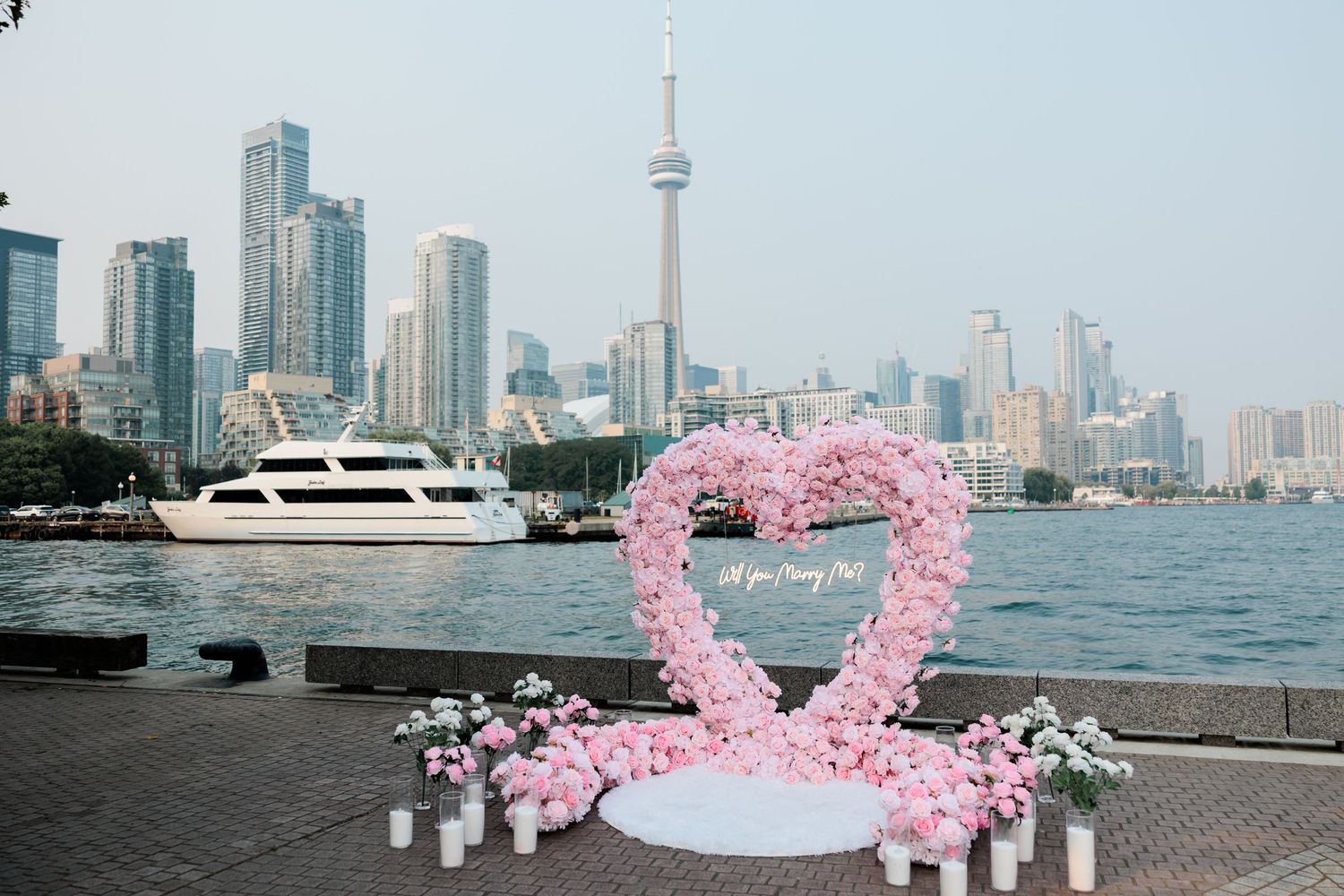 Luxury event decor for proposals and romantic celebrations in downtown Toronto