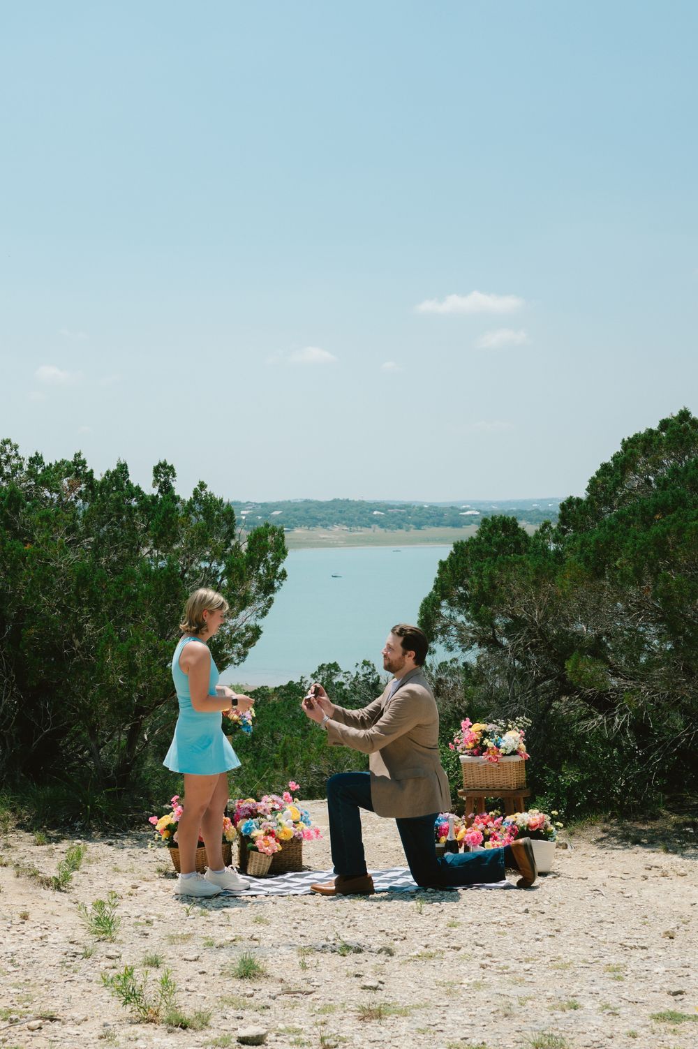 Surprise proposal and engagement photography in Canyon Lake, Texas