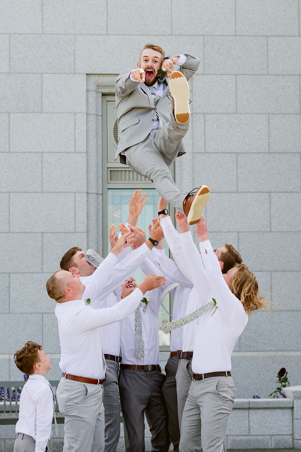 Pocatello wedding photographer ShutterGirl  groom and groomsmen at Pocatello Idaho temple