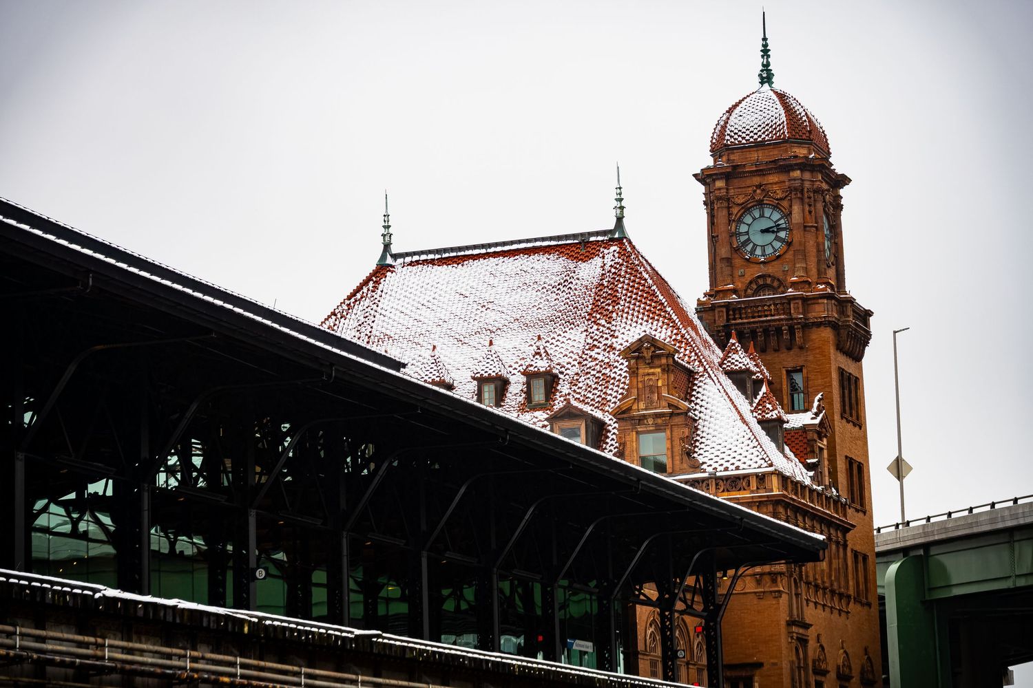 Historic Main Street Station in Richmond Virginia features ornate Victorian architecture with its distinctive clock tower and roof.