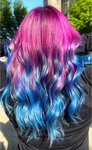 Pink to blue hair done by Angelis