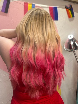 Pink dip dye done by Angelis