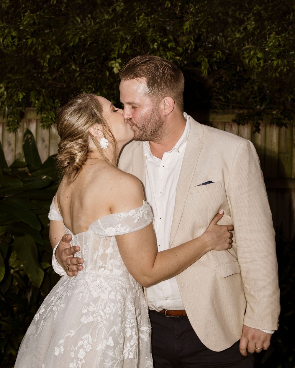 couple sharing a kiss during a dreamy elopement ceremony in Sydney