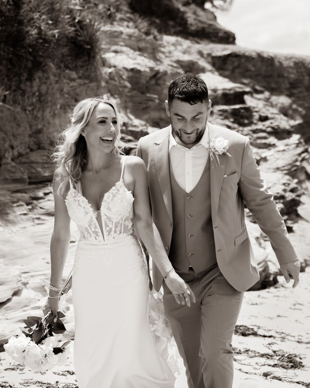 wedding ceremony at Narrabeen Beach -  Sanaz Mt Photography
