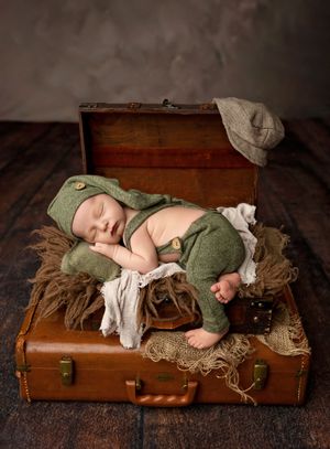 NH Newborn Photographer New Hampshire Newborn Photographer NH Photographer newborn travel theme in studio