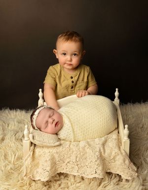 NH Newborn Photographer New Hampshire Newborn Photographer NH Photographer newborn with sibling in studio
