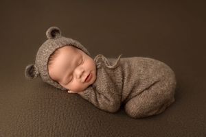 NH Newborn Photographer New Hampshire Newborn Photographer NH Photographer newborn bear in studio