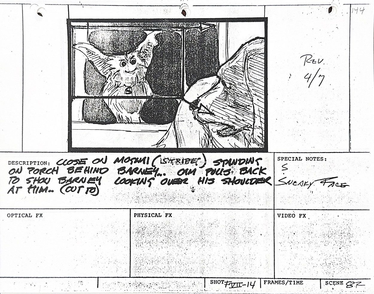 Barney and the mogwais storyboard