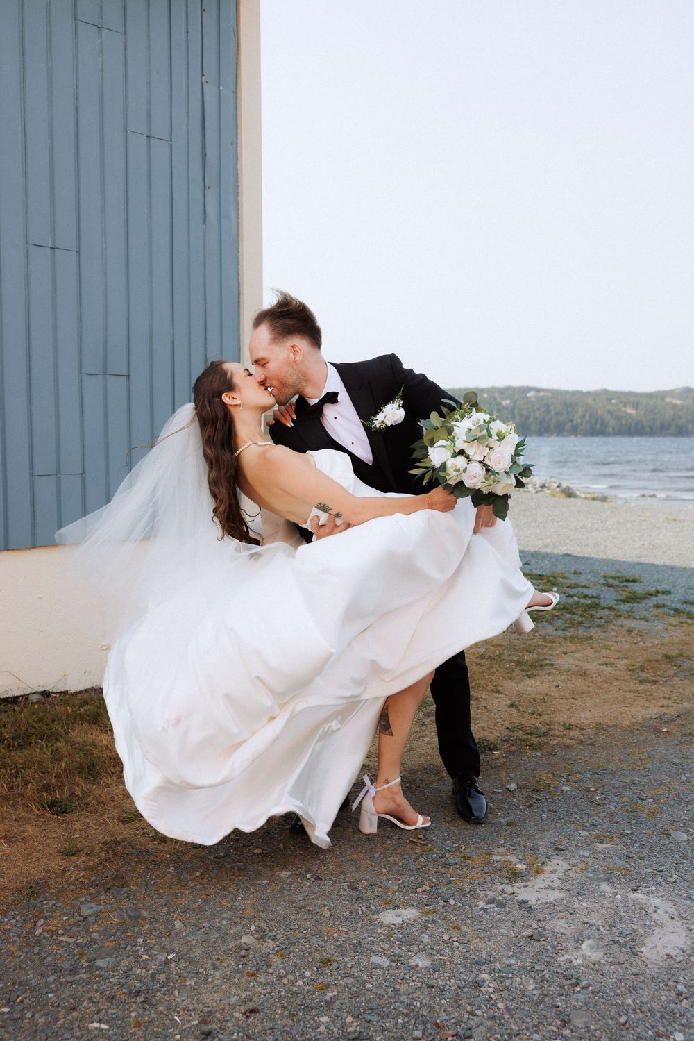 Wedding celebration at The Newfoundland Distillery in Clarke's Beach, Captured by Newfoundland Wedding Photographer, Kaitlyn Yvette