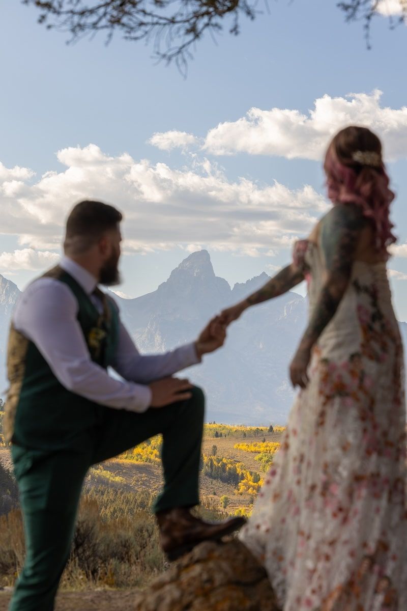 romantic sunset elopement