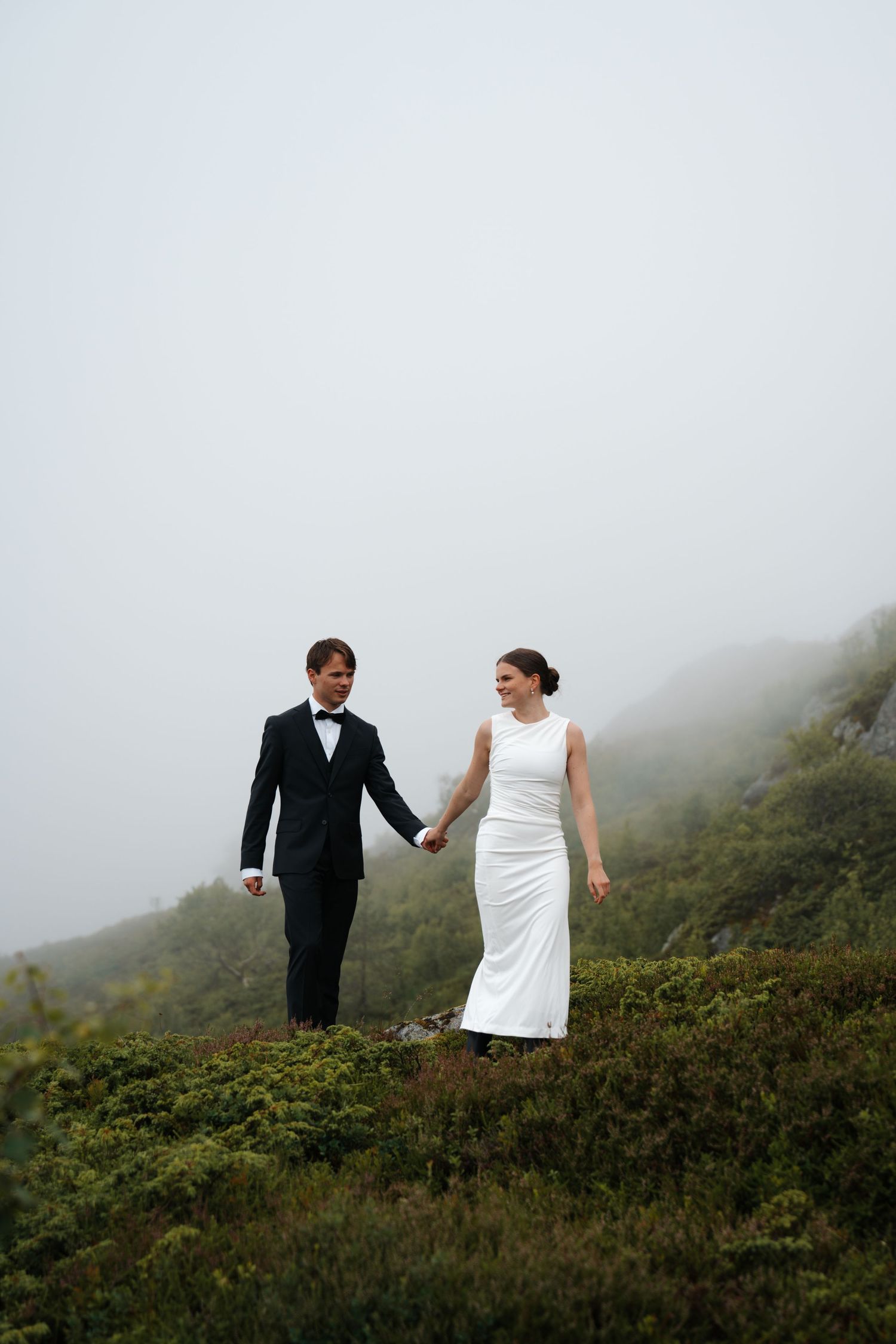 Wedding portrait in Norwegian mountains.