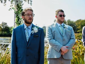 Groom sees bride coming down the aisle.

Indiana Weddings
Illinois Weddings
Michigan Weddings
Weddings