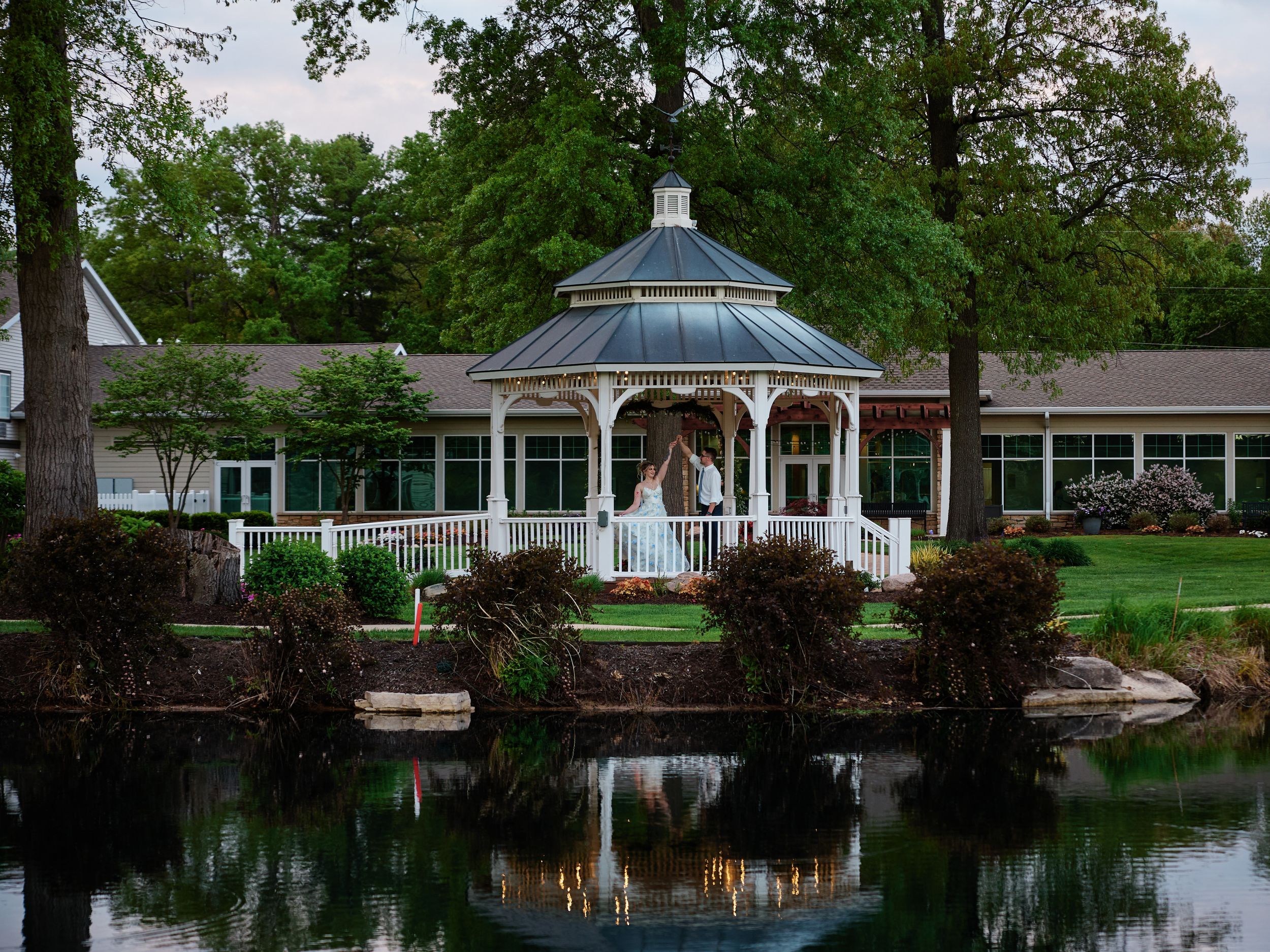 Wedding couple dancing under gazebo.

Indiana Weddings
Illinois Weddings
Michigan Weddings
Weddings