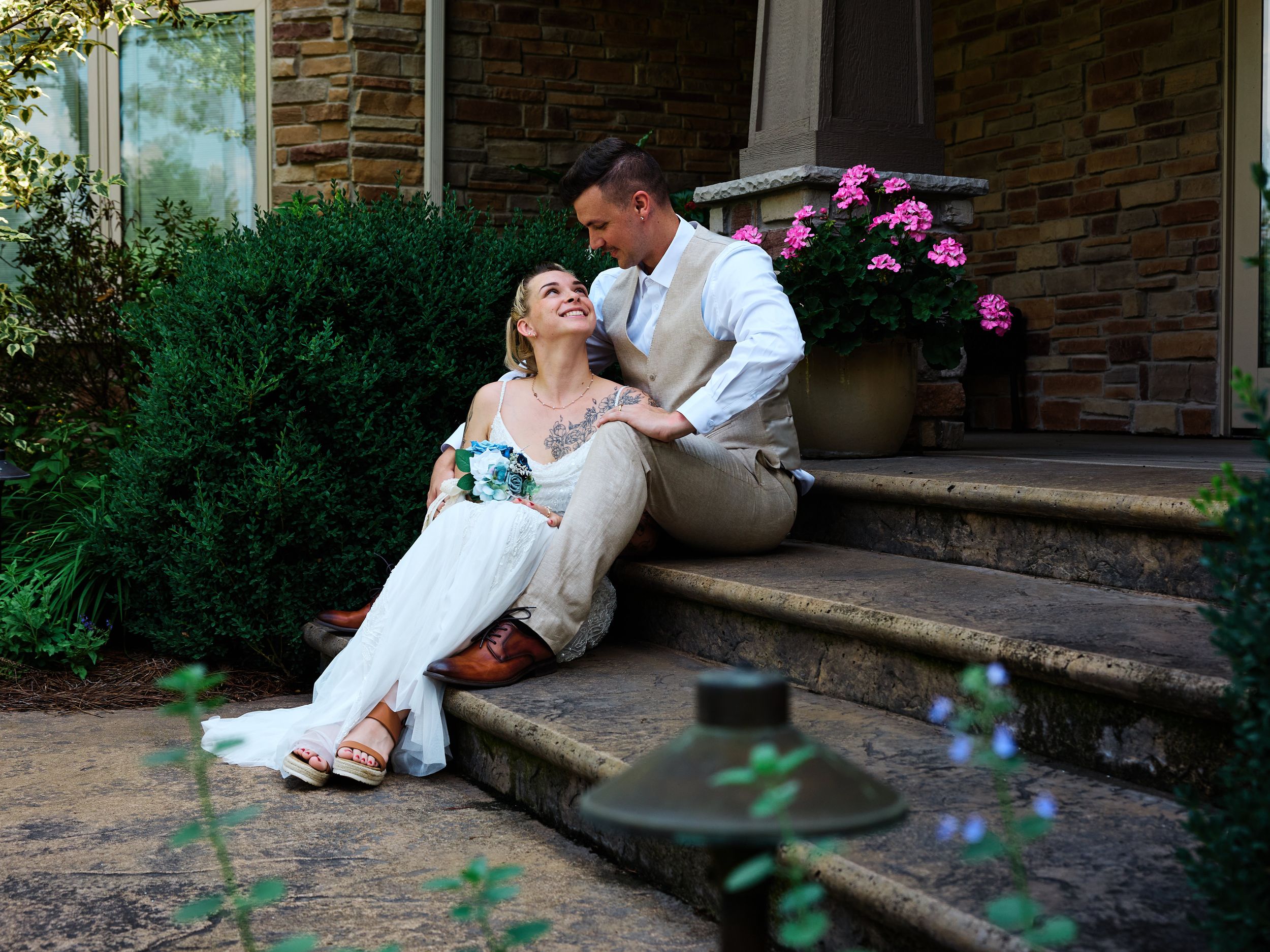 A wedding couple poses intimately on stone steps.

Indiana Weddings
Illinois Weddings
Michigan Weddings
Weddings