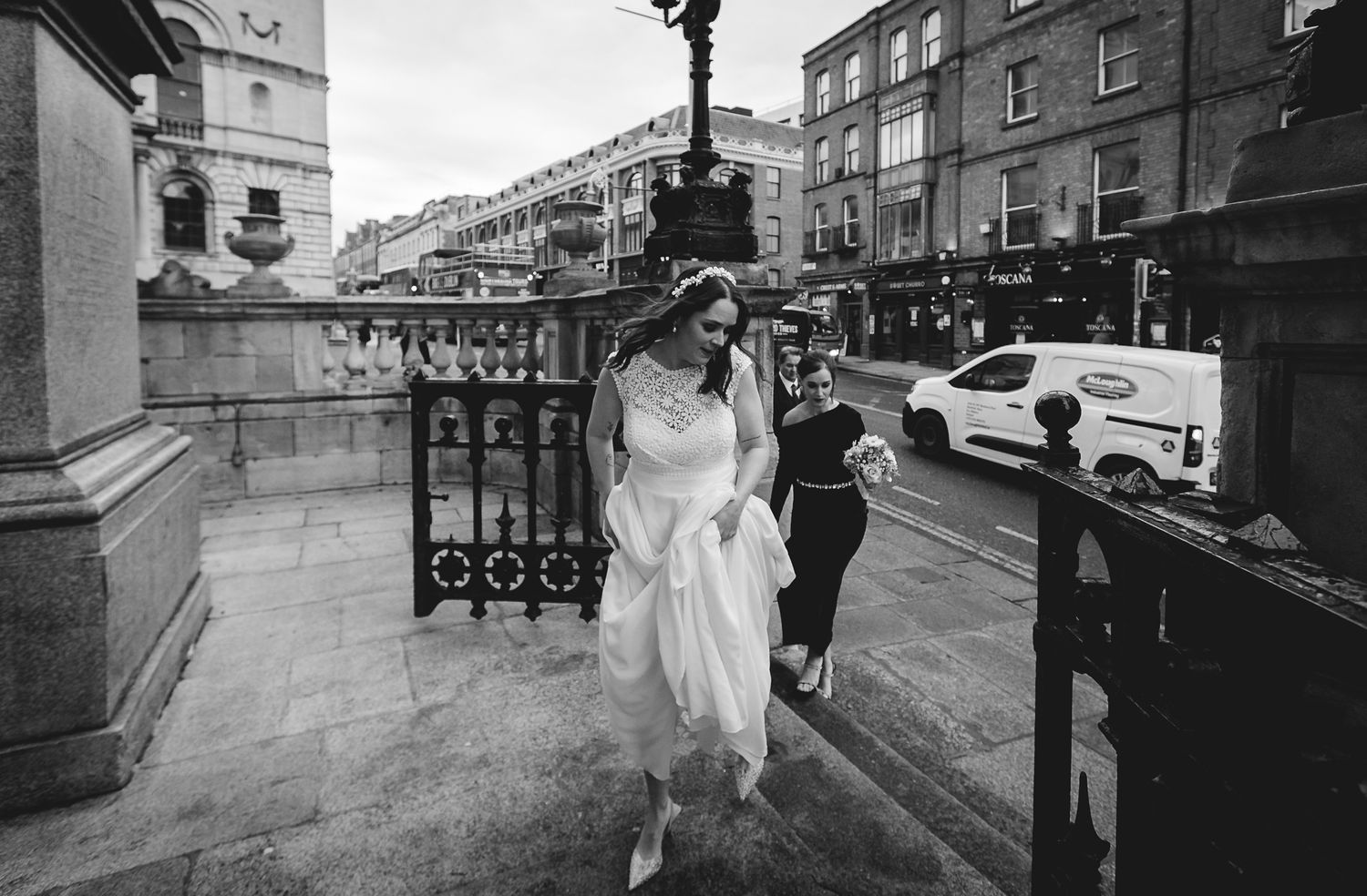 Documentary wedding photographers Ireland at City Hall Dublin