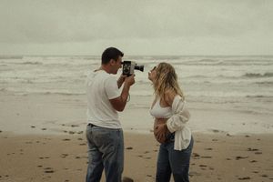 photographe anglet au pays basque coucher de soleil grossesse cinématique