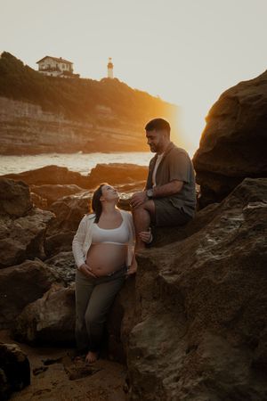 photographe anglet au pays basque coucher de soleil grossesse