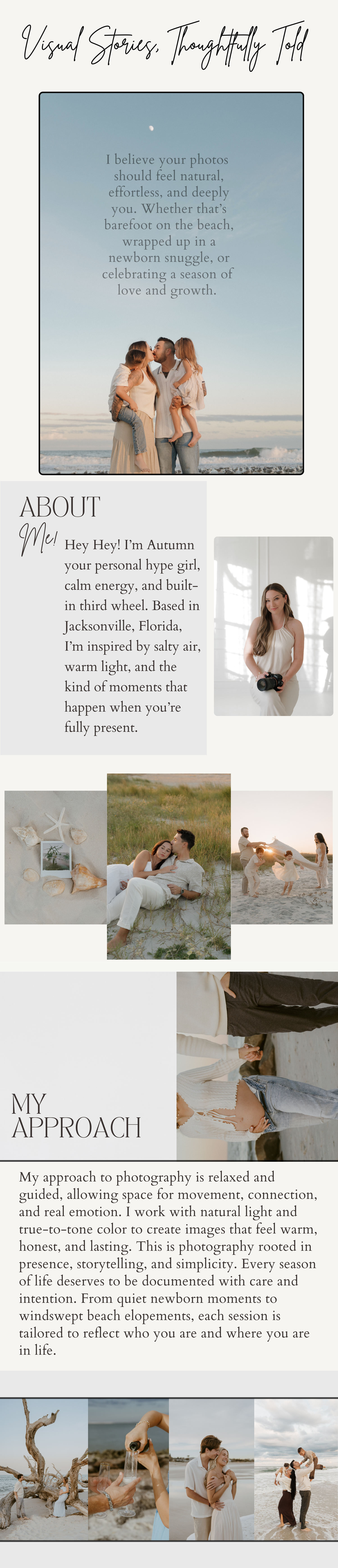 Beige promotional photography banner with coastal theme and starfish decorations.