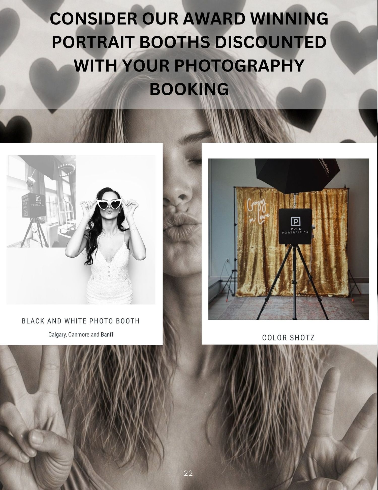 Magazine layout featuring black and white photography and design elements for a pure portrait photo editorial spread.