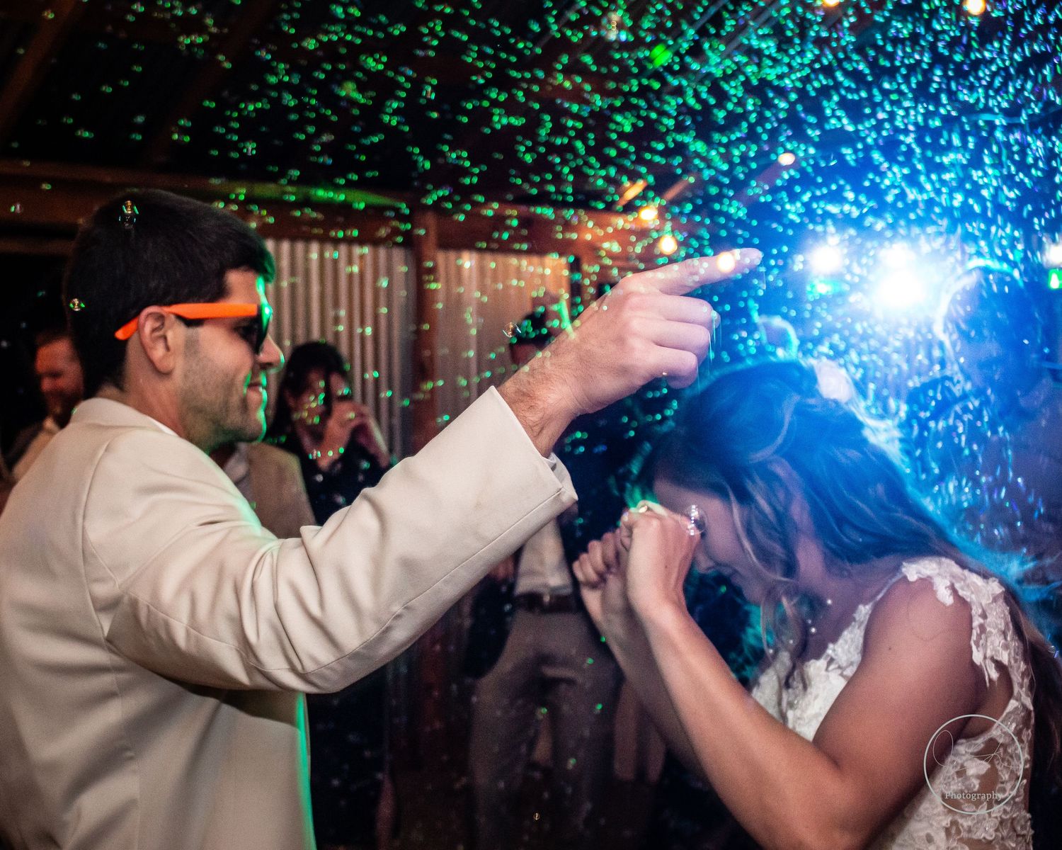Wedding photo of dance party