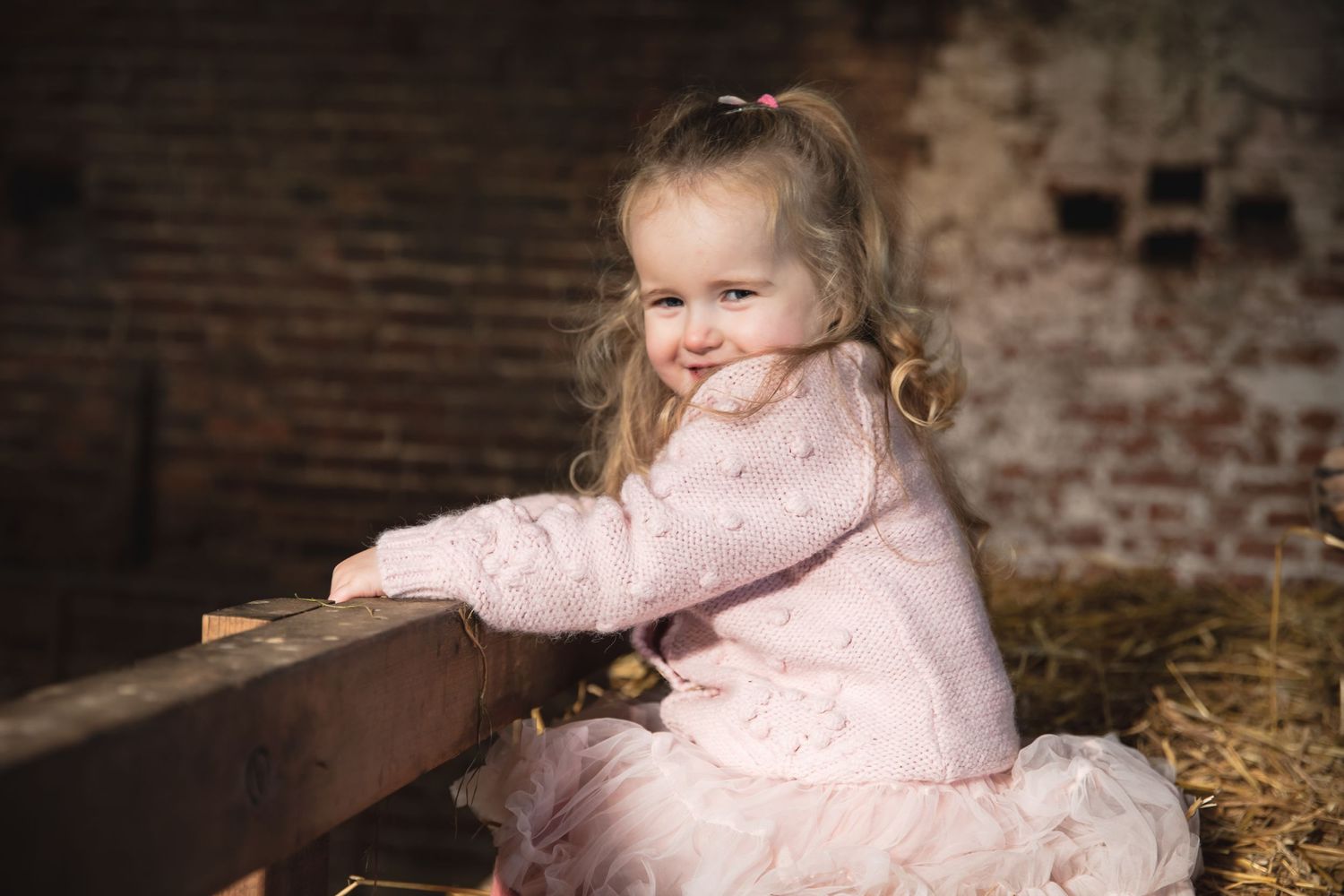 A charming scene in a rustic barn with straw-covered floors and vintage brick walls. Photographer. Hull. East Yorkshire. Photography