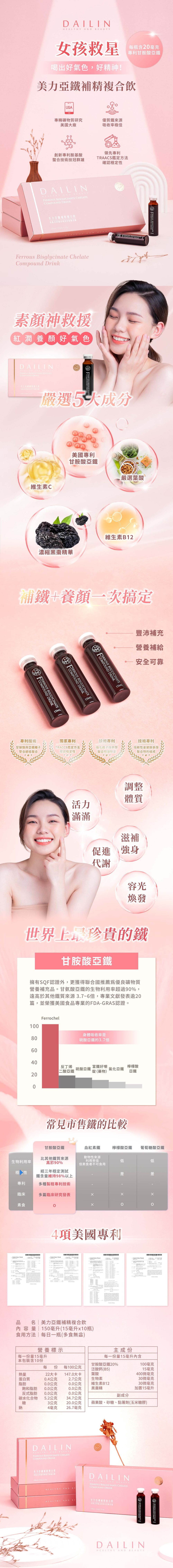 dailin代琳保健食品-美麗亞鐵-網站頁面設計
