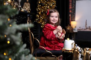 Festive Christmas scene with decorated tree and twinkling lights in a cozy corner setting.