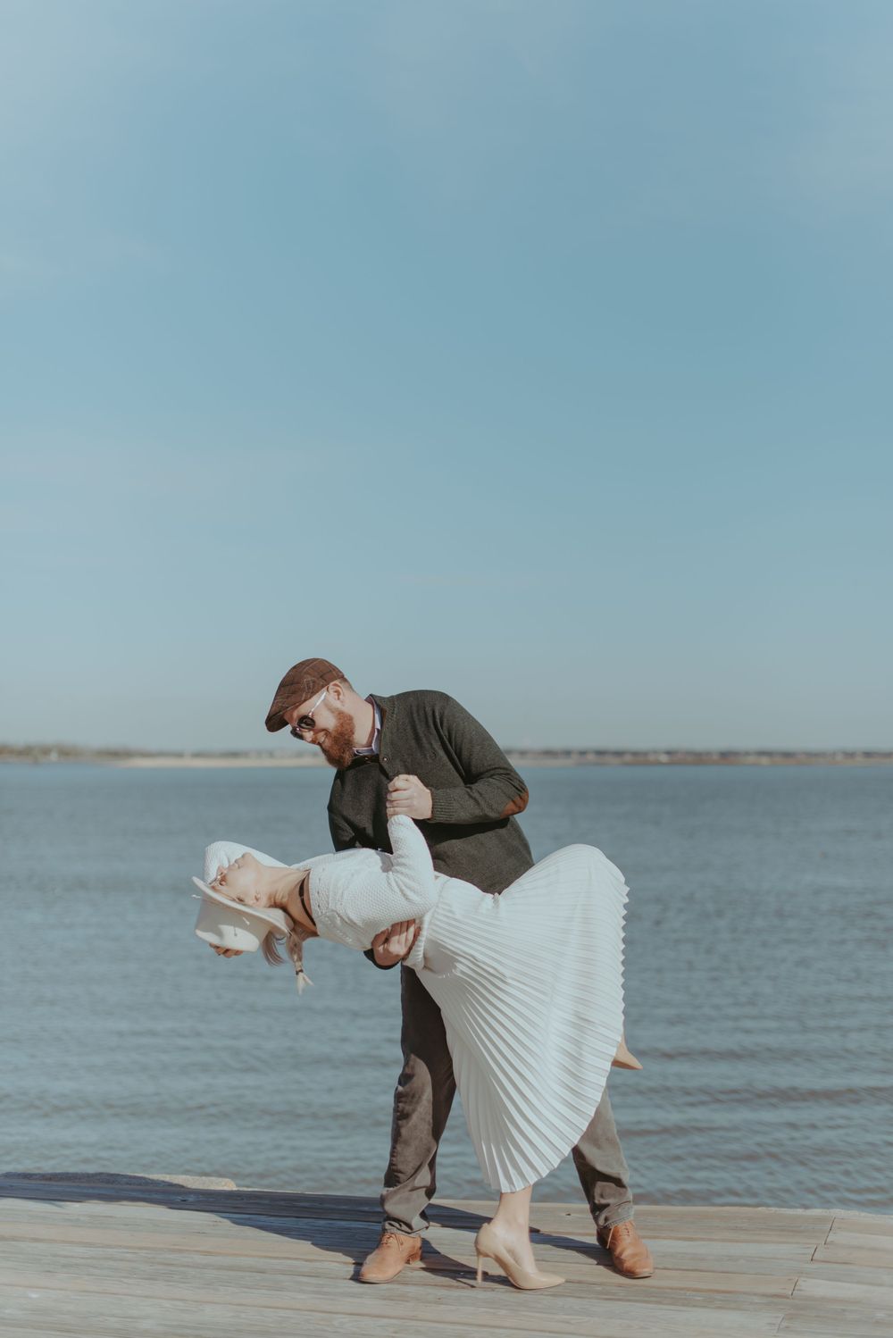 A couple dancing together.