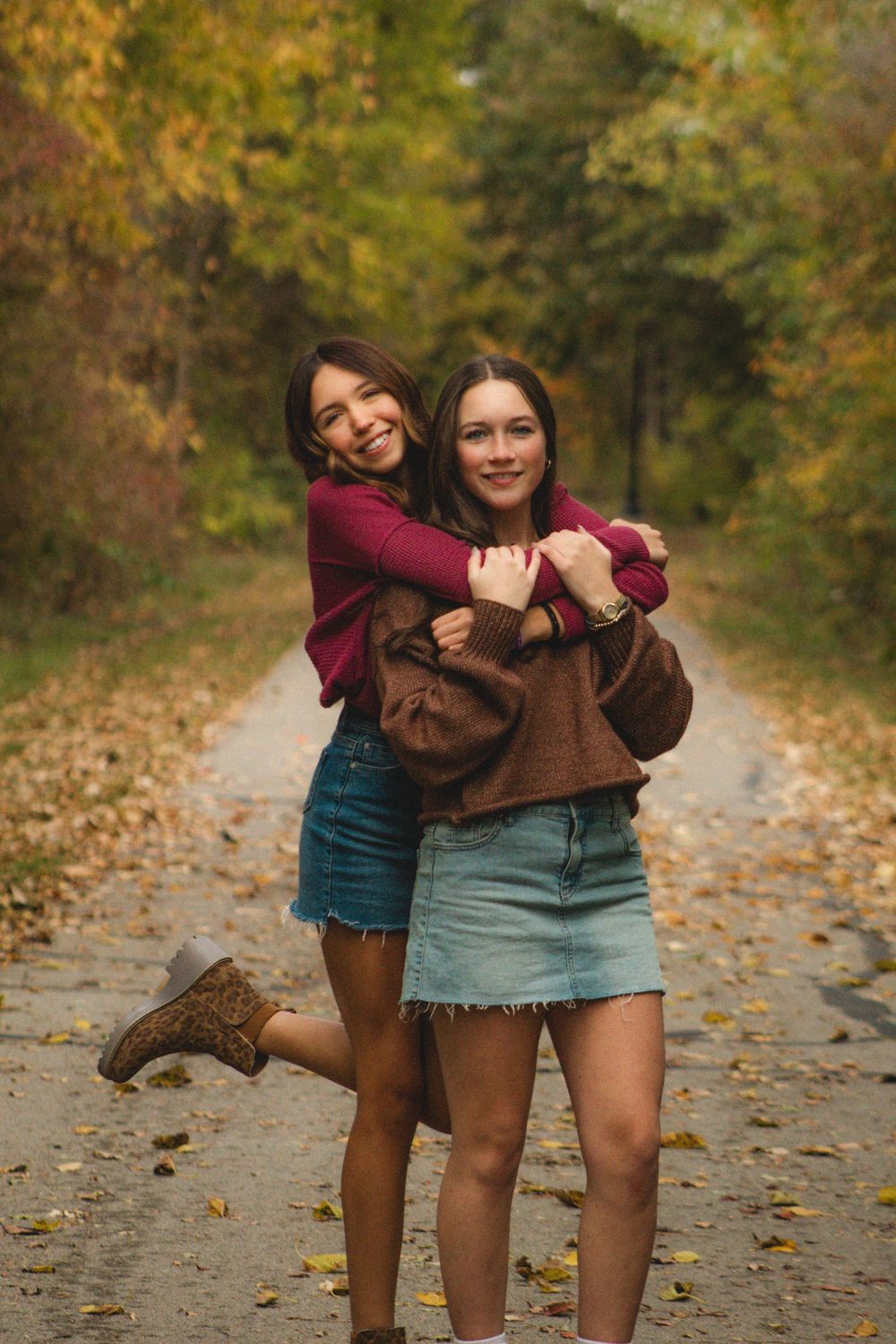 two friends posing for the camera