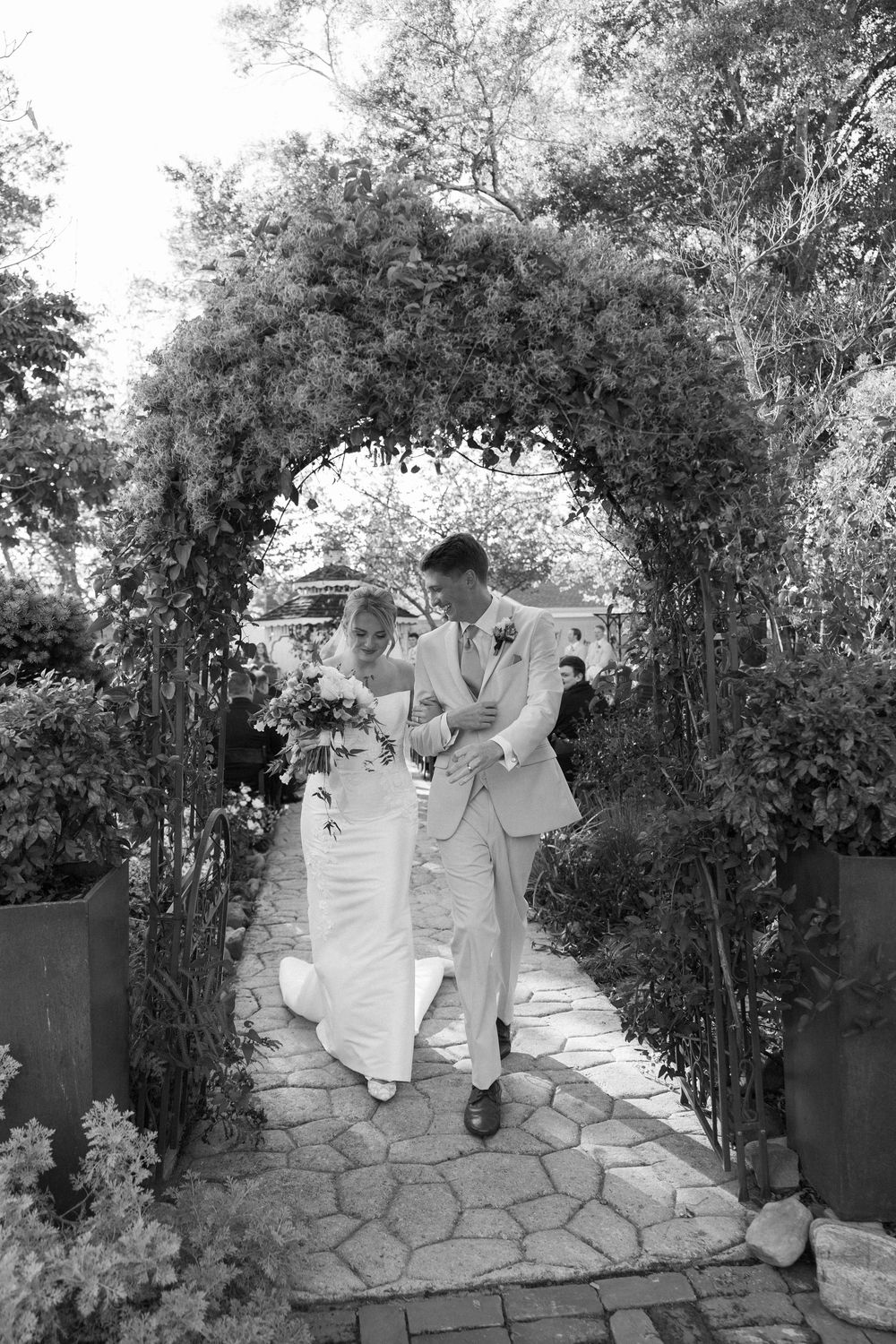 A photograph of a wedding ceremony at Lillian Gardens in Newnan, Georgia
