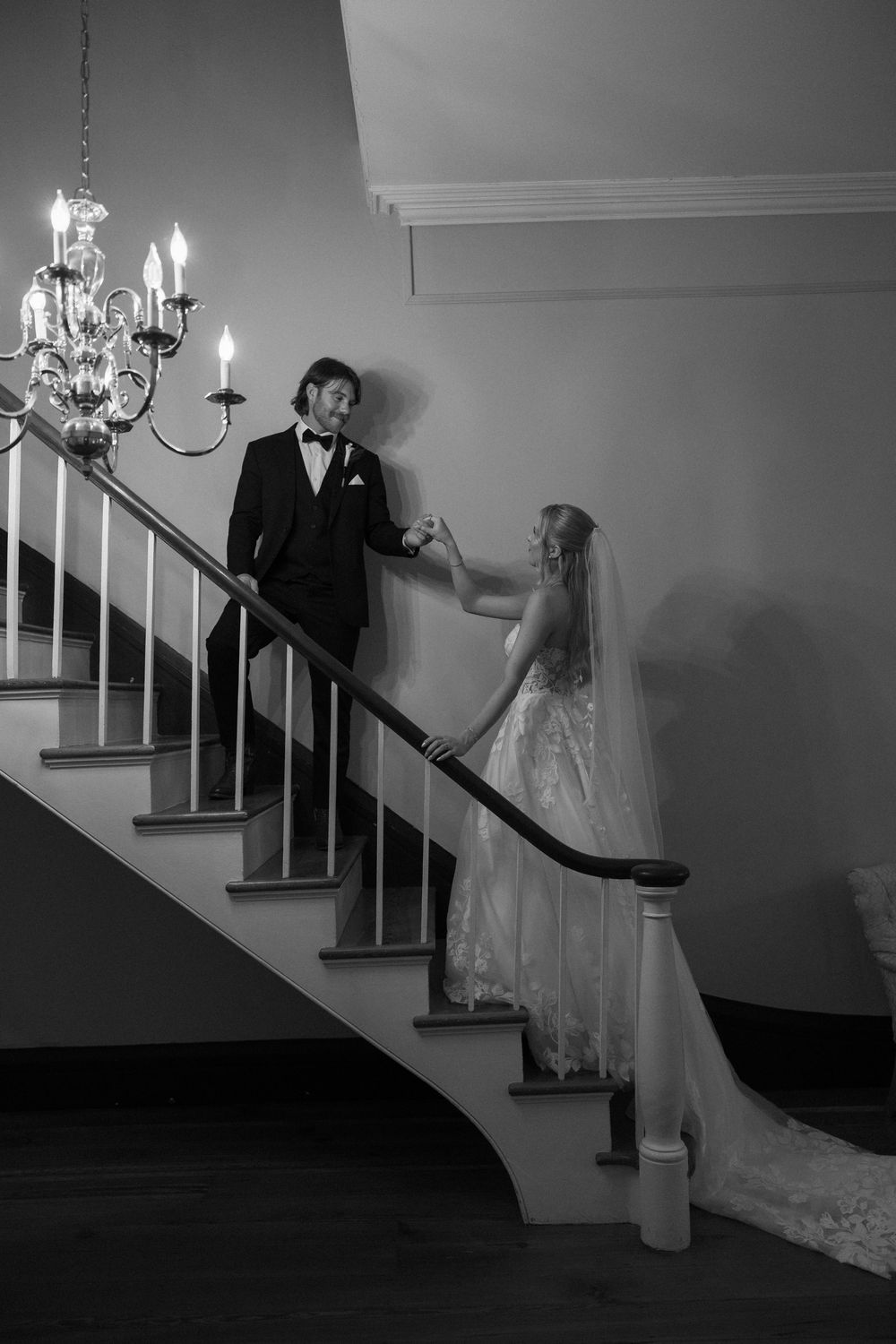 Romantic wedding portraits at southern mansion wedding venue in Alabama