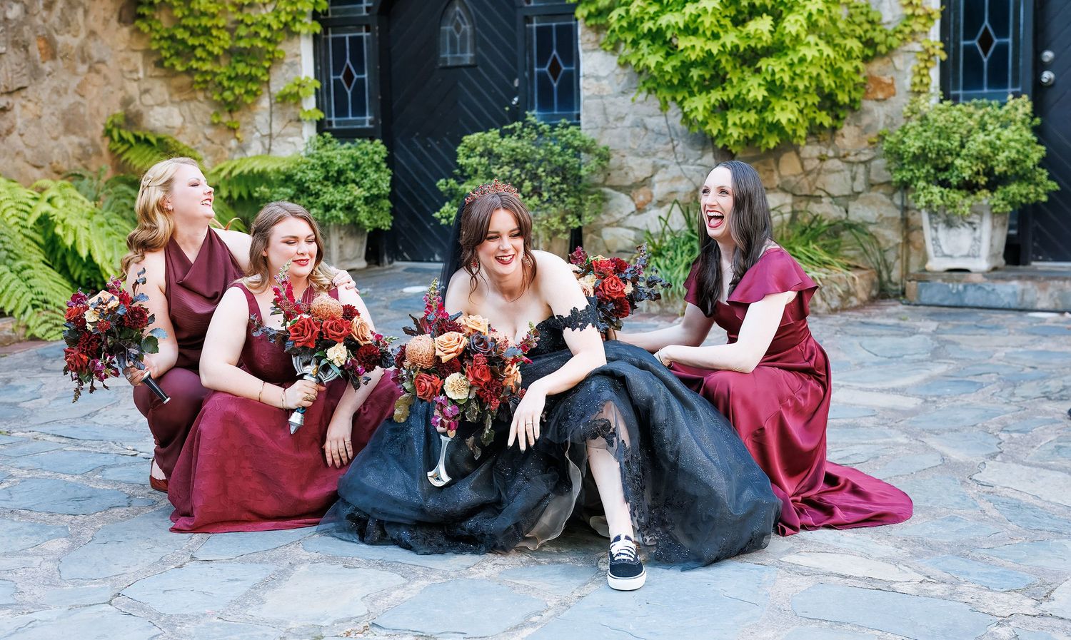 Bridal party group photos at a non-traditional wedding in NSW, photographed by Wollongong wedding photographer Serene Coleman.