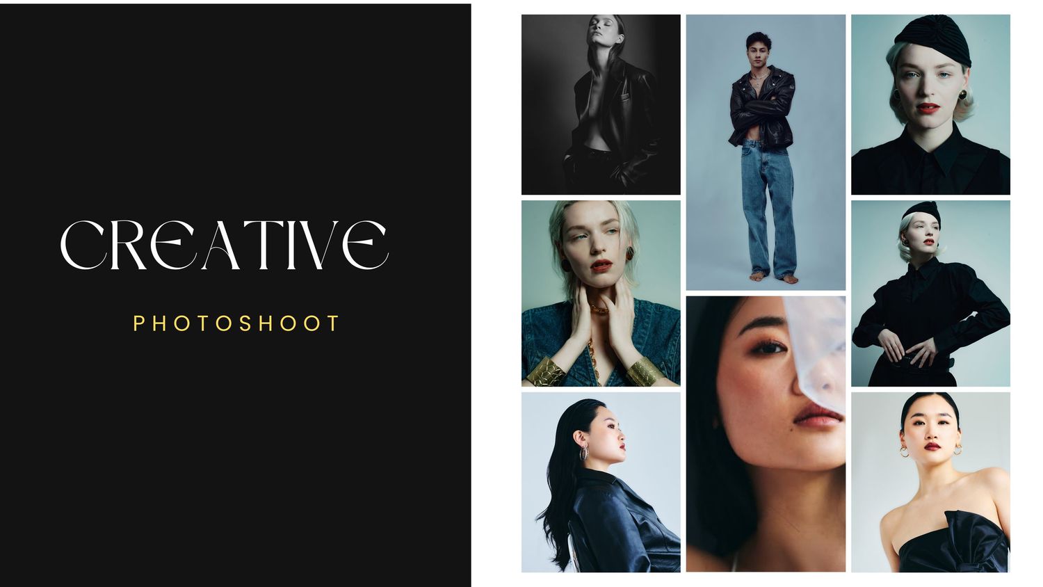 A grid of fashion clothing items including sweaters, dresses, pants and tops in neutral colors arranged in a collage layout.