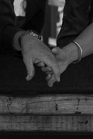 couple holding hands