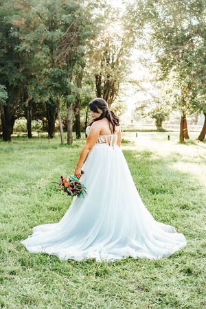 Bride in a Roselily Bridal gown