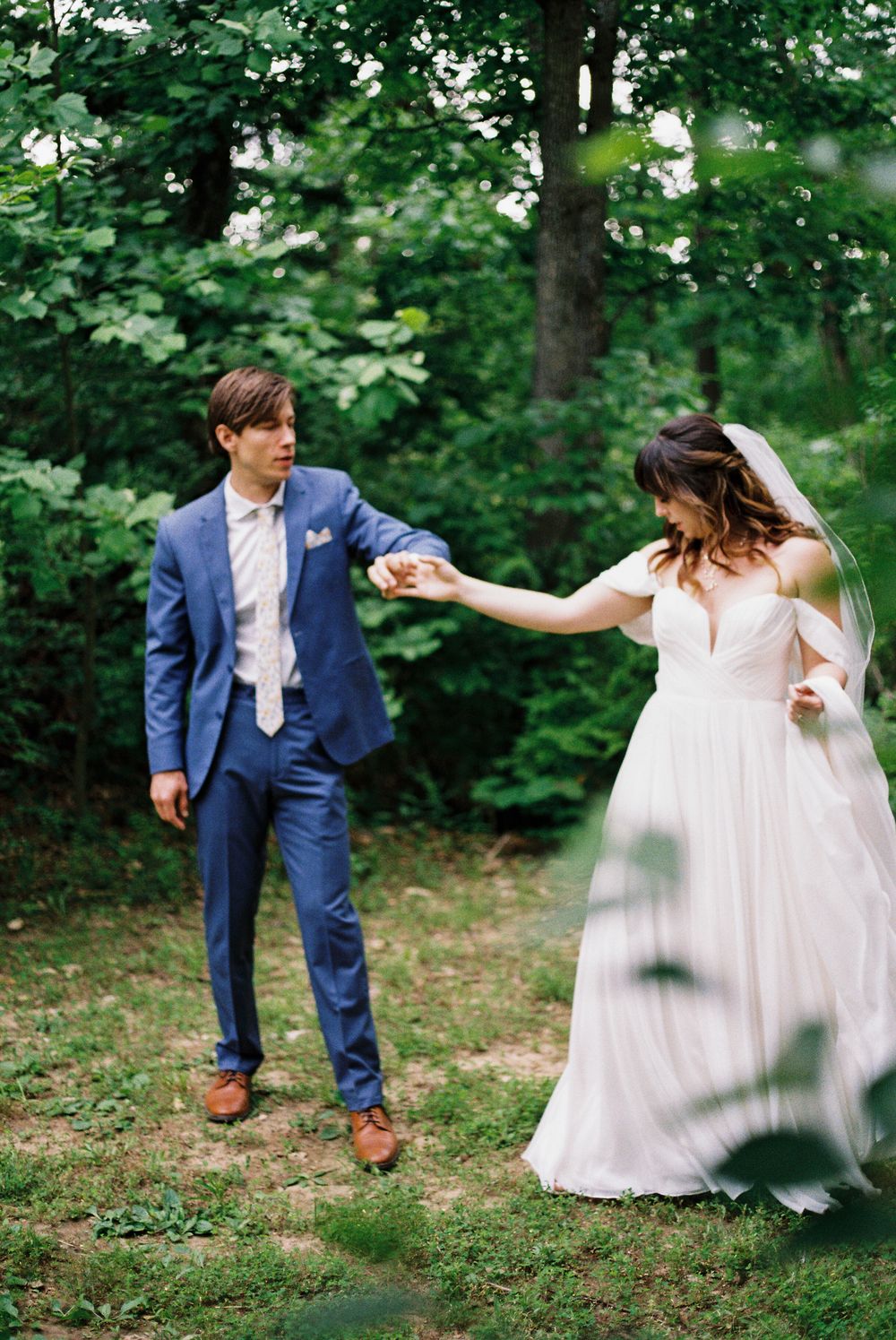 St. Louis bride and groom portraits on film