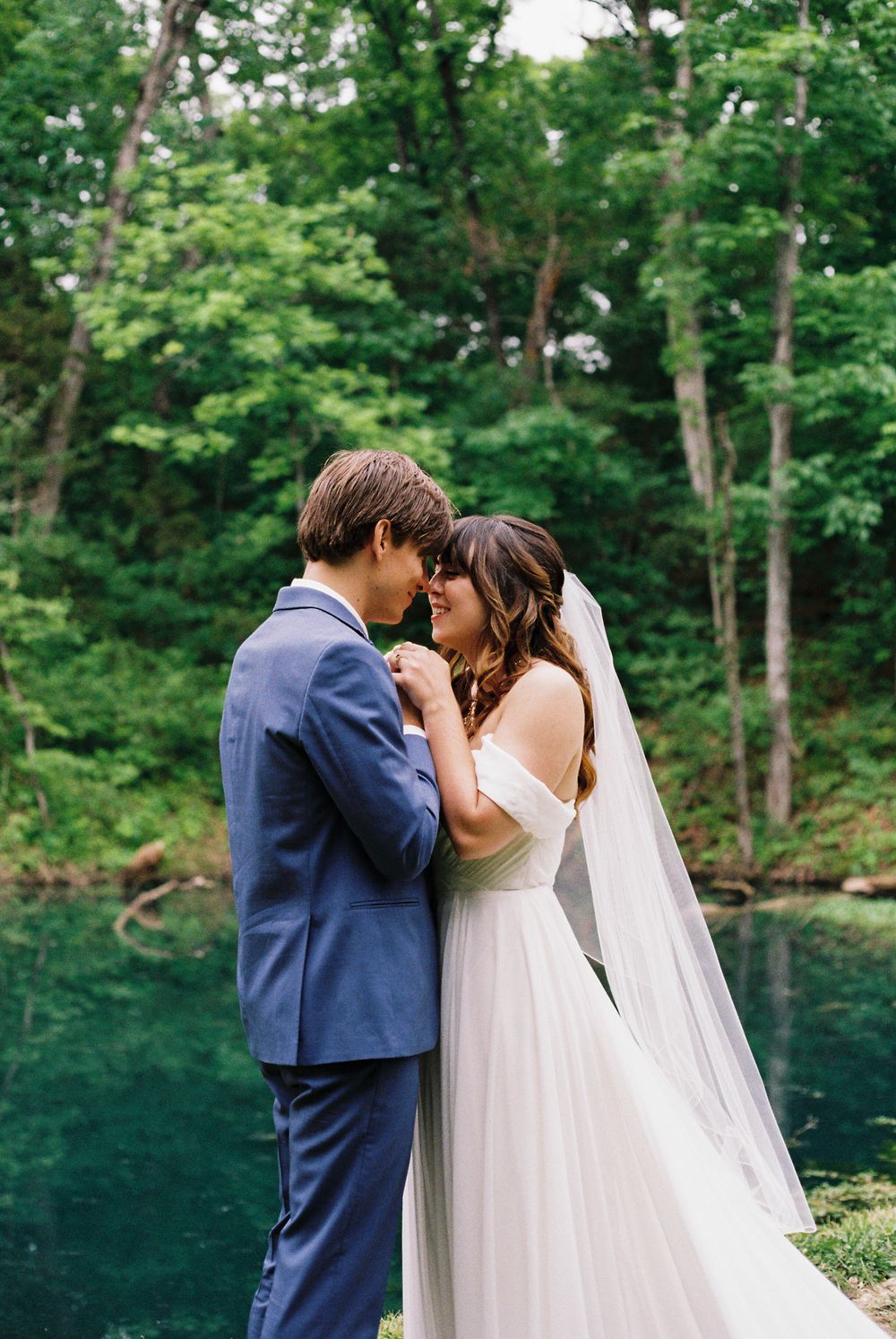 St. Louis bride and groom portraits on film