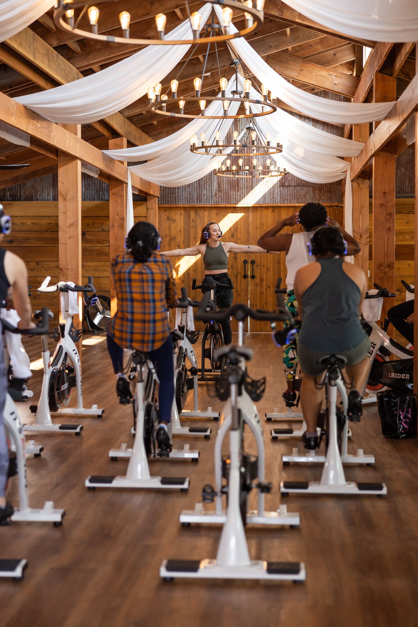 women's spin class in trillium Redmond venue for women's day of wellness