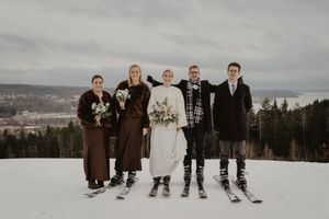 Bröllopsfotografering vinter SkiBikeHike Ulricehamns kommun
