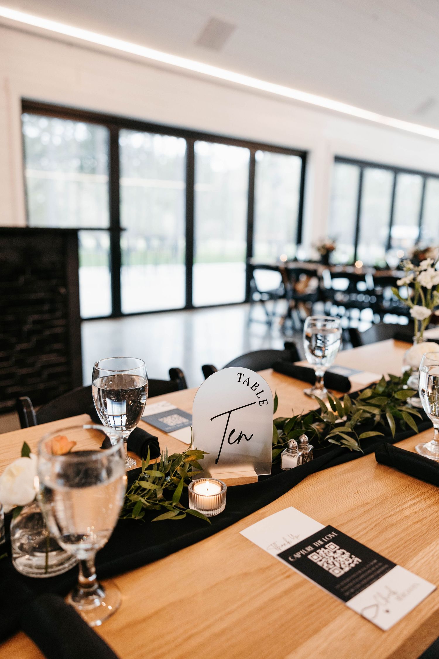 *Table number and black table runner pictured are Better Than Bliss Events Rental Items.