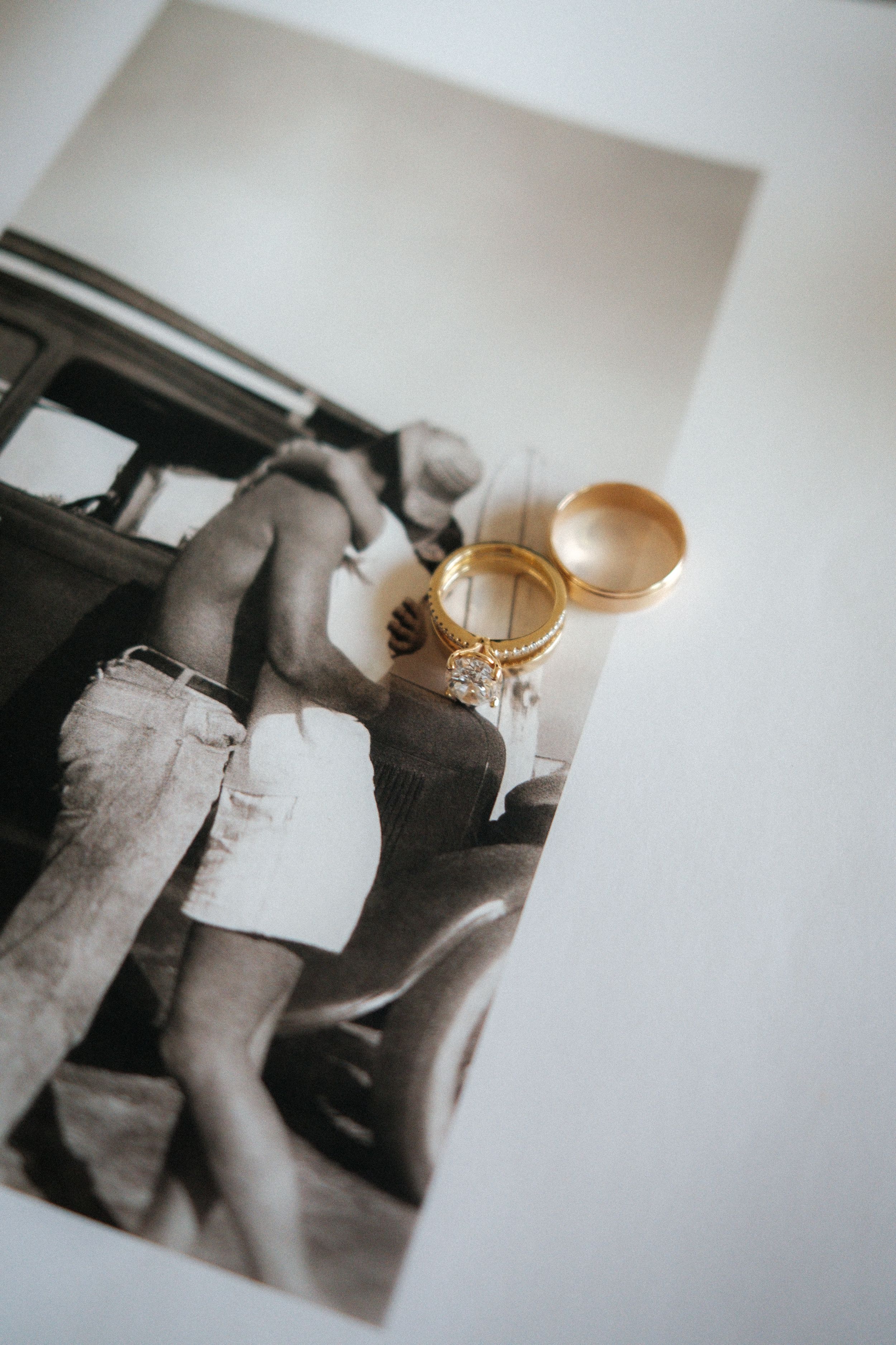 Vintage black and white photographs arranged in a sequence showing abstract moments.