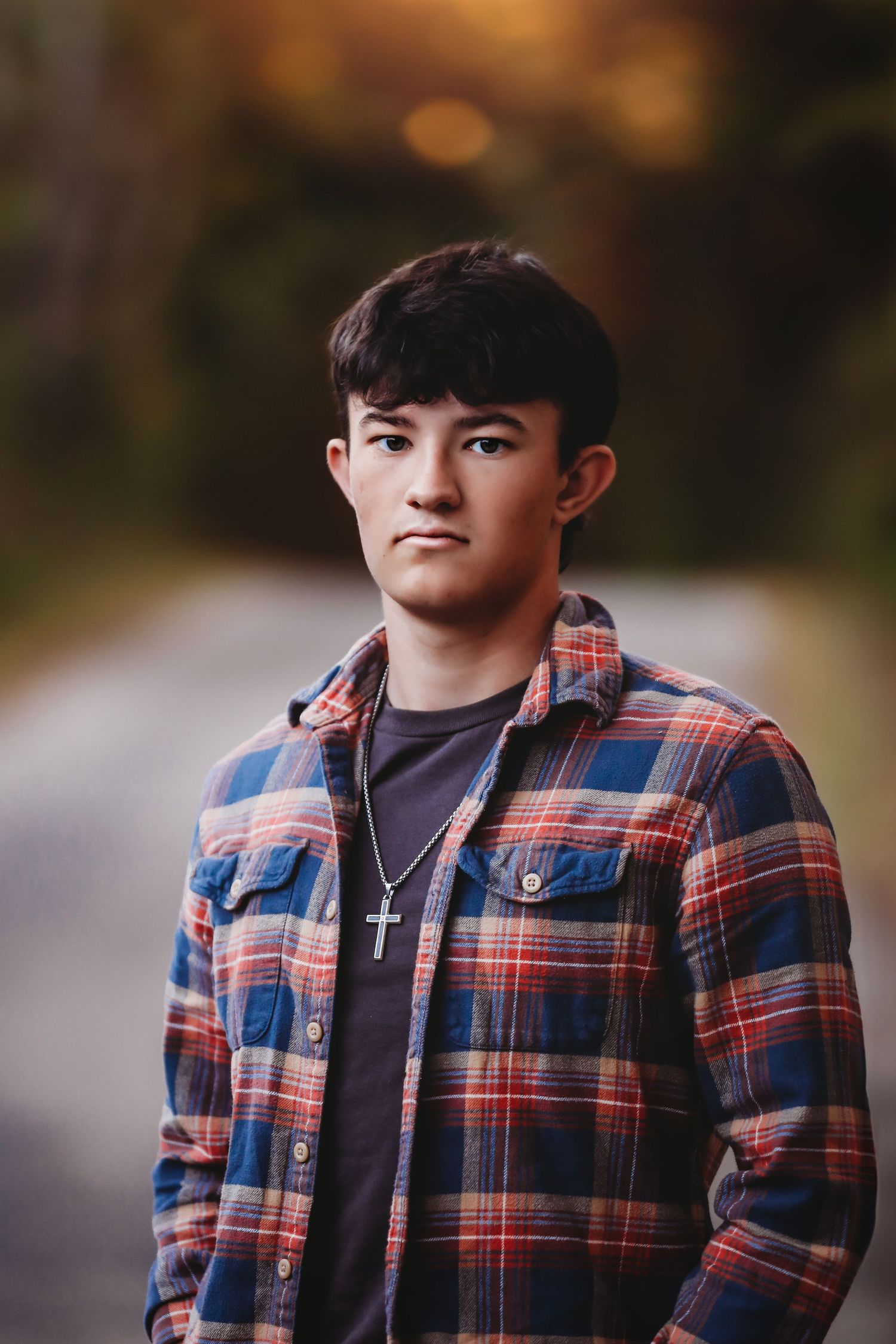 Portrait series showing subject in plaid flannel jacket against blurred background.
Best photographer in Illinois