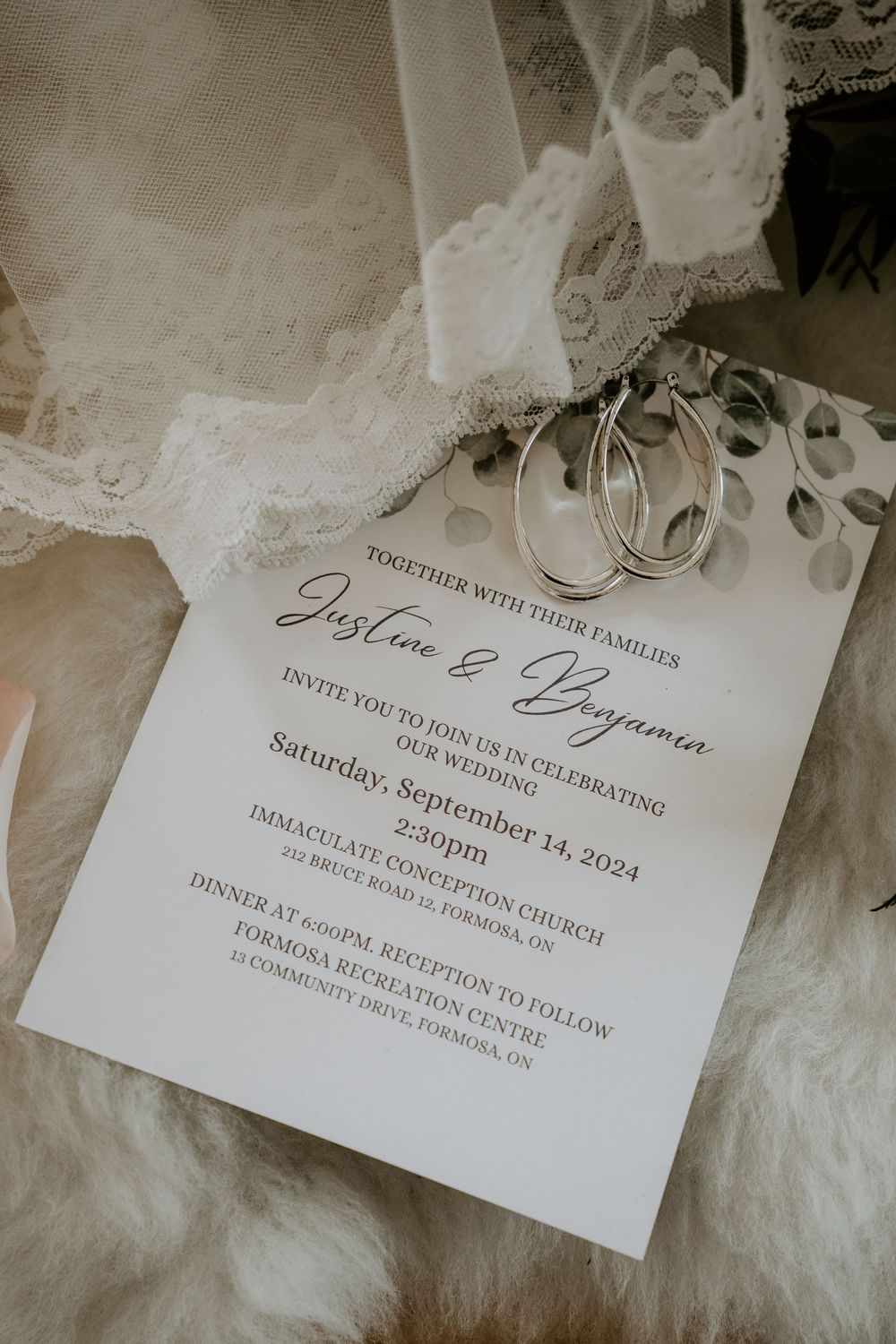 detail shot of wedding save the date