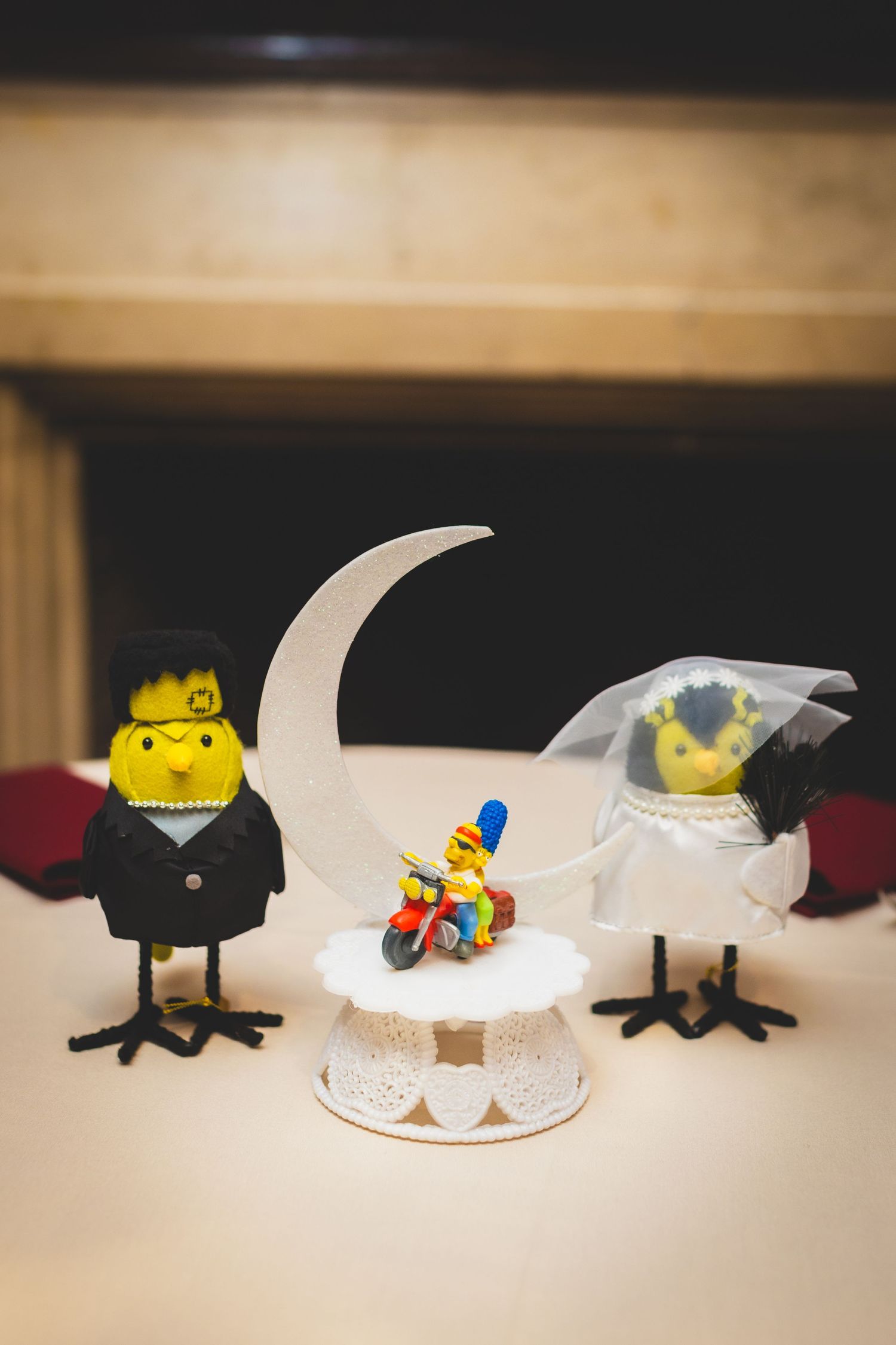 wedding-decorations-frankenstein-birds-simpsons