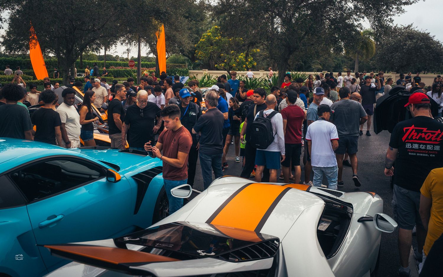 Professional automotive event coverage documenting car meets and enthusiast gatherings.