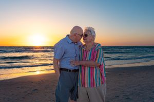 St Pete Beach-Senior Couples-Engagement sunset photo session with BE Jazy Photography-St Pete Beach Photographer
