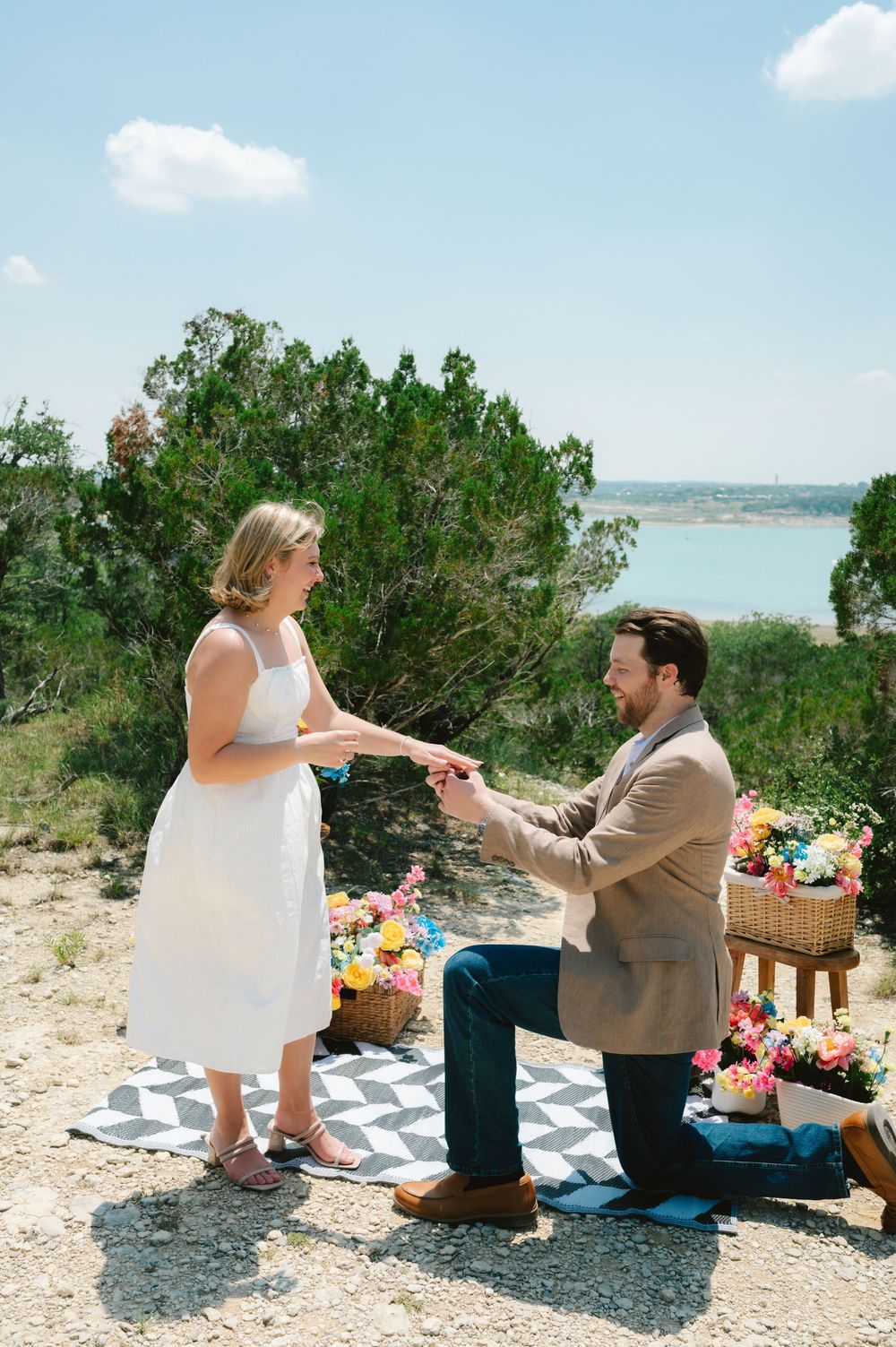 Surprise proposal and engagement photography in Canyon Lake, Texas