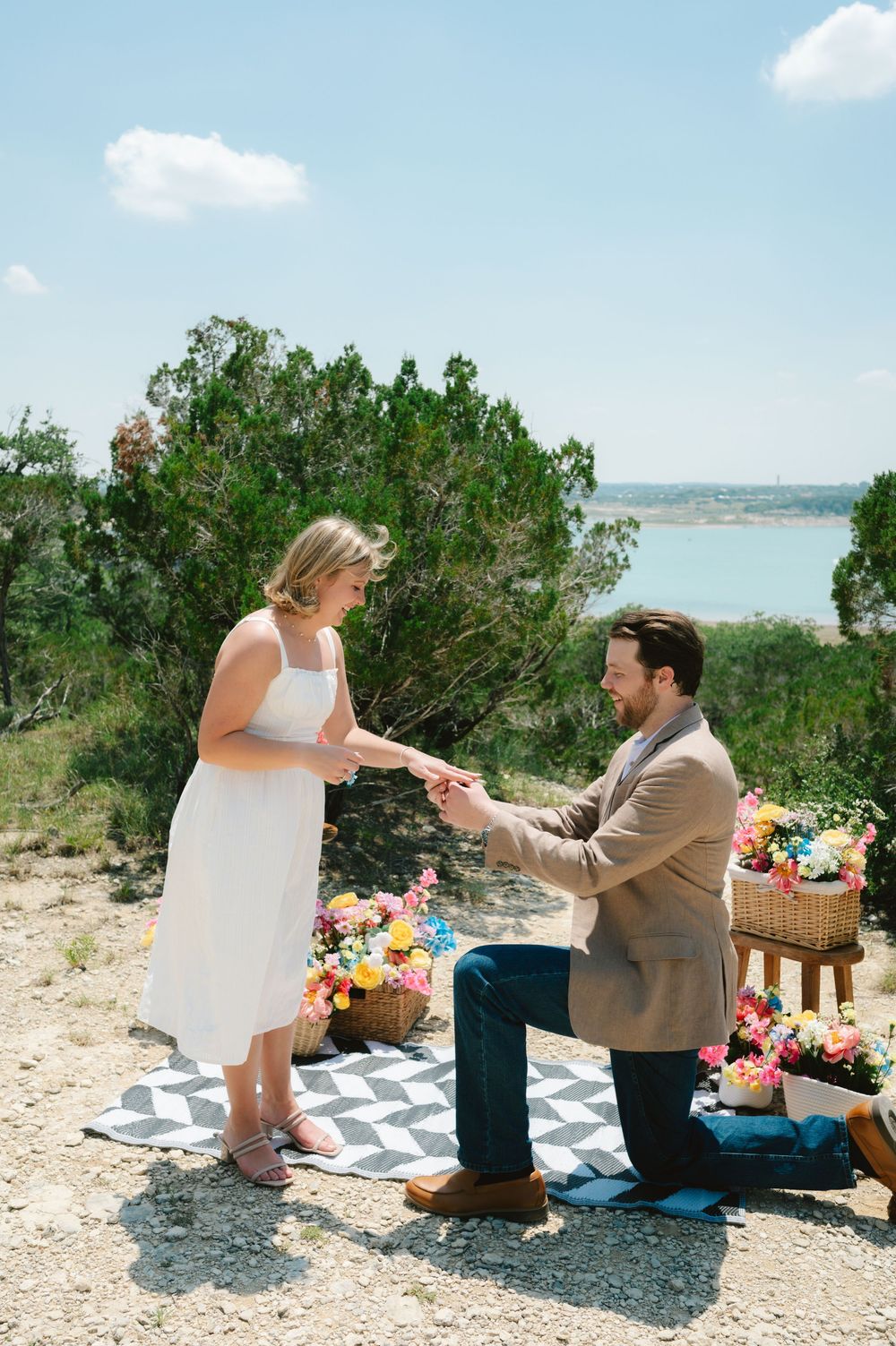 Surprise proposal and engagement photography in Canyon Lake, Texas