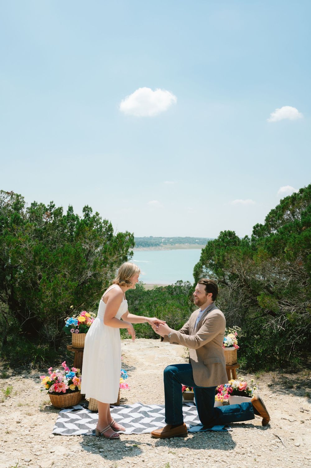 Surprise proposal and engagement photography in Canyon Lake, Texas