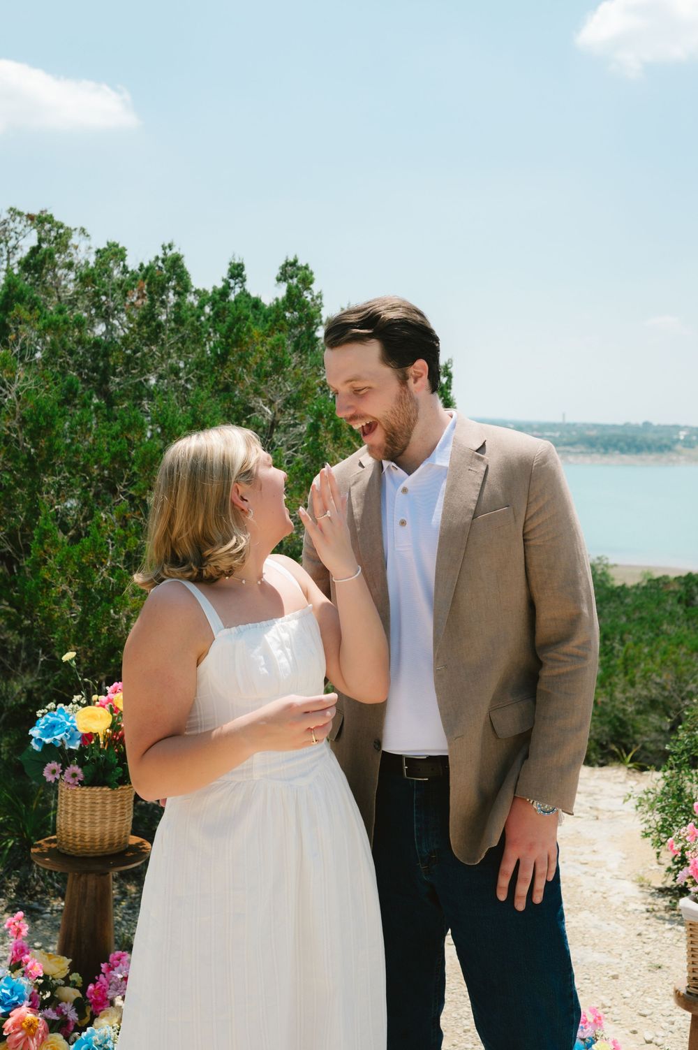 Surprise proposal and engagement photography in Canyon Lake, Texas